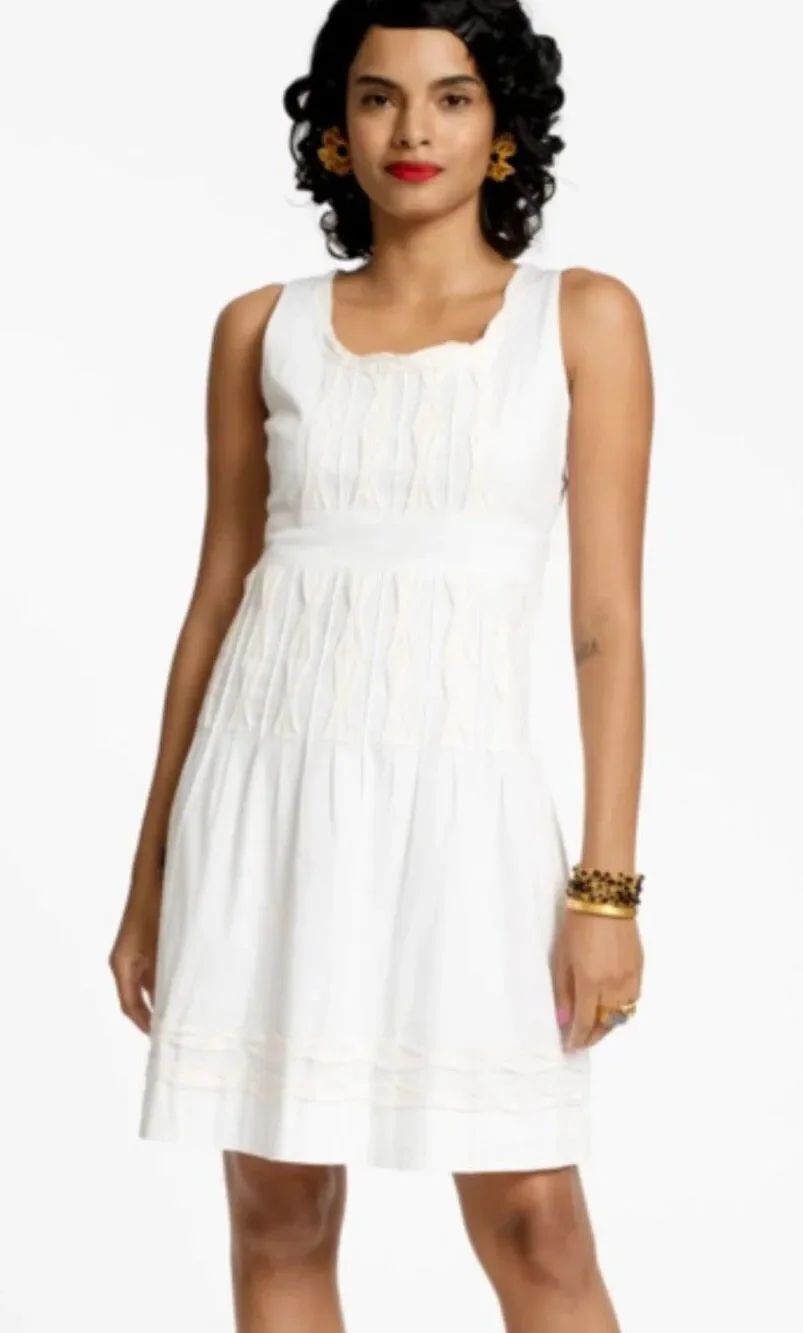 Frances Valentine Ribbon Dress in White NWT Size 2